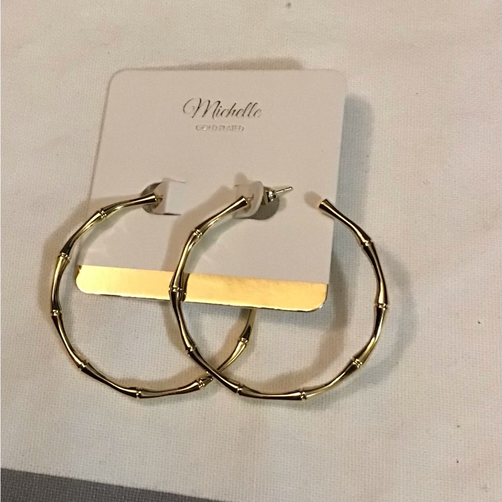 Bamboo Gold Hoops